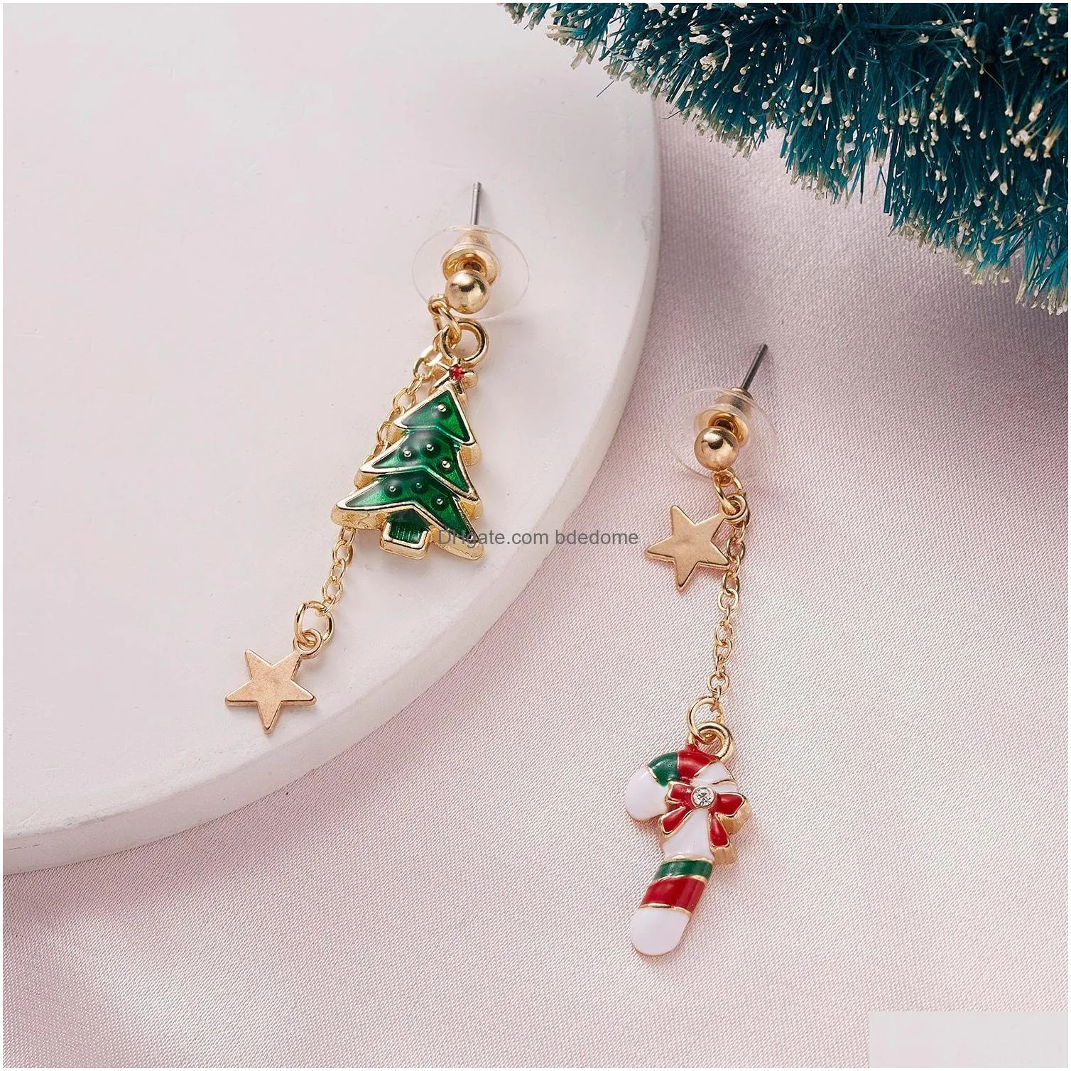 charm vintage fashion green red color star ball christmas earring womens resin jewelry days families gifts 221119