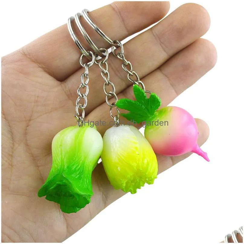 pvc simulation fruit keychains creative grape watermelon pineapple pendant keychain bag decorative key chain keyring