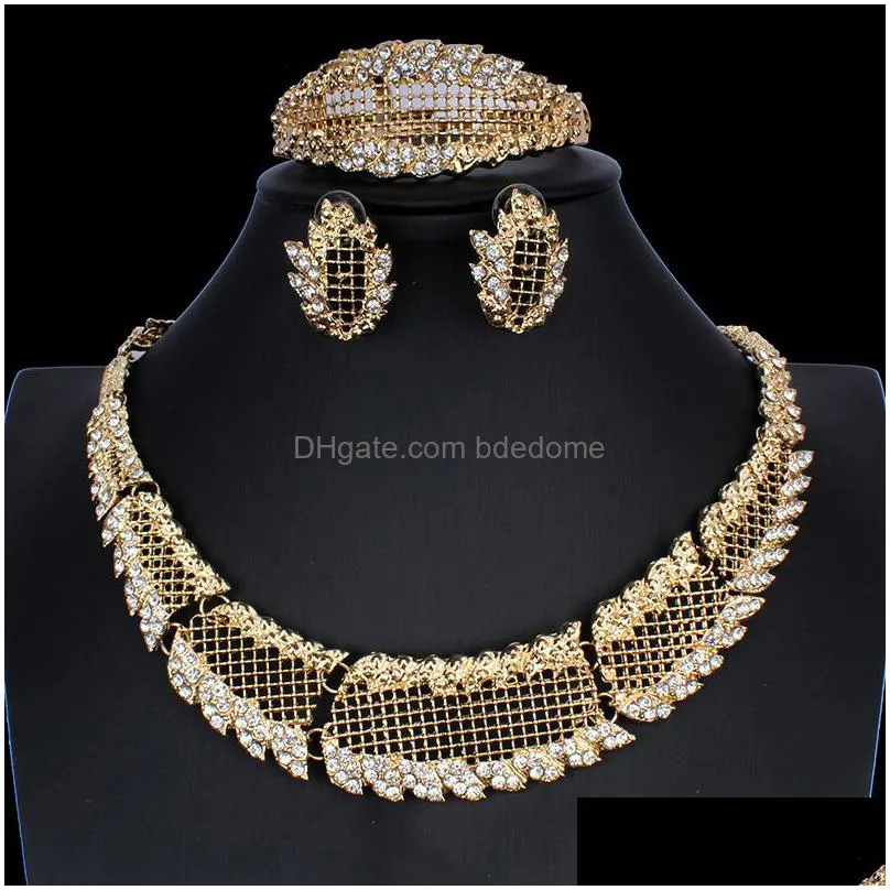 wedding jewelry sets indian womens aesthetic necklace set fashionable earrings accessories ring bracelet 4 pieces 230215