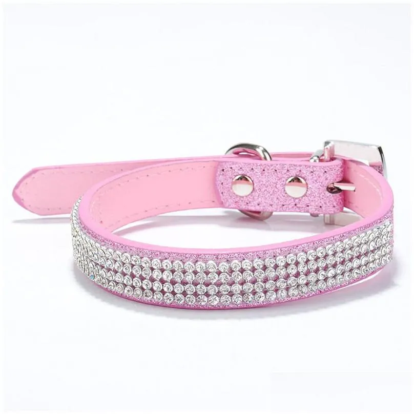 pure dog collars rhinestone diamante trendy pets collars fashion pu leather jewelry pet collar puppy necklace ps1585