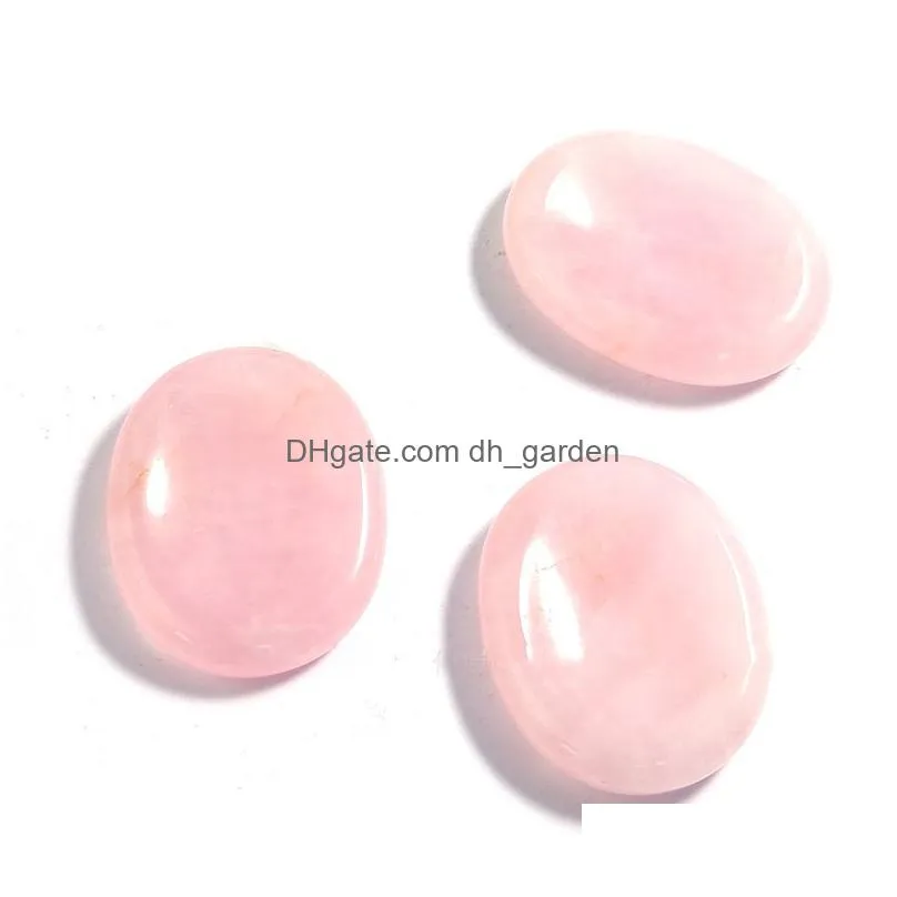 natural stone thumb crystal massage stone party favor energy yoga healing gem craft gift 45x35mm