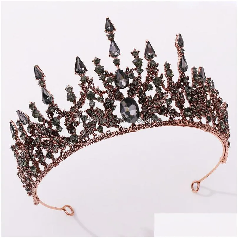 wedding hair jewelry vintage baroque headbands purple crystal tiaras crowns bride noiva headpieces bridal party crown 220831
