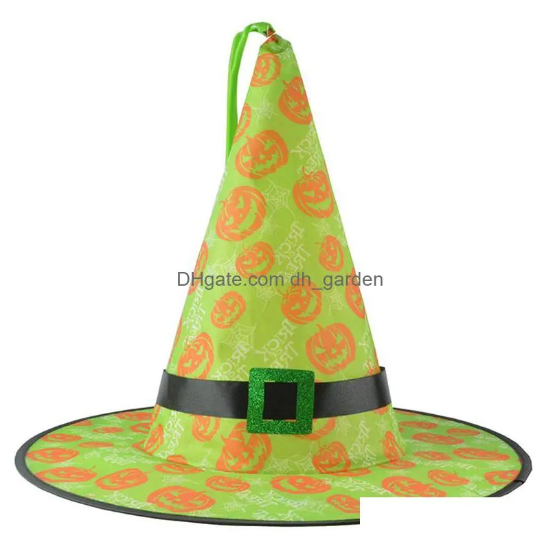led halloween hat hangable glowing witch hats festive party decoration cap