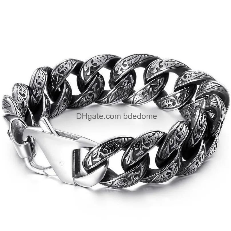 bangle massive heavy stainless steel bracelet for men mens link chain bracelets metal bangles armband hand jewelry gifts for boyfriend