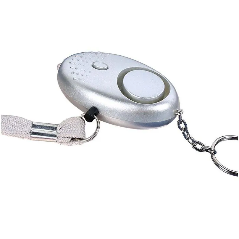 130db egg shape self defense alarm keychain pendant personalize flashlight personal safty key chain charm car keyring