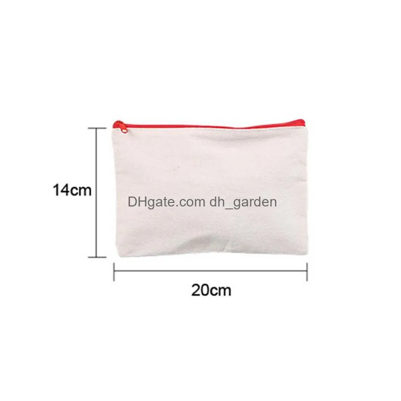 sublimation blank square storage bags heat transfer canvas zipper cosmetic bag diy painting student pencil case 7 colors