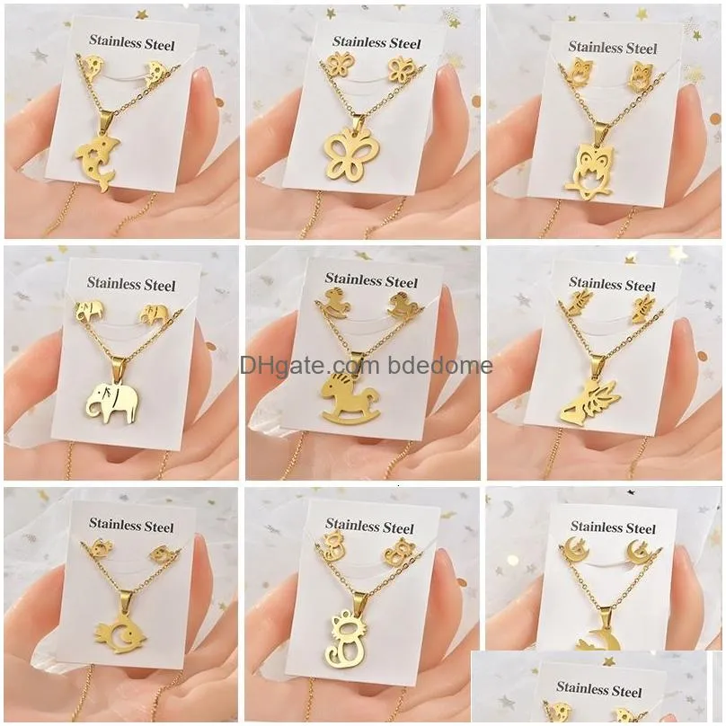 wedding jewelry sets 10setspack jewelry earings for women stud earrings stainless steel set insect animal female accessories 230313