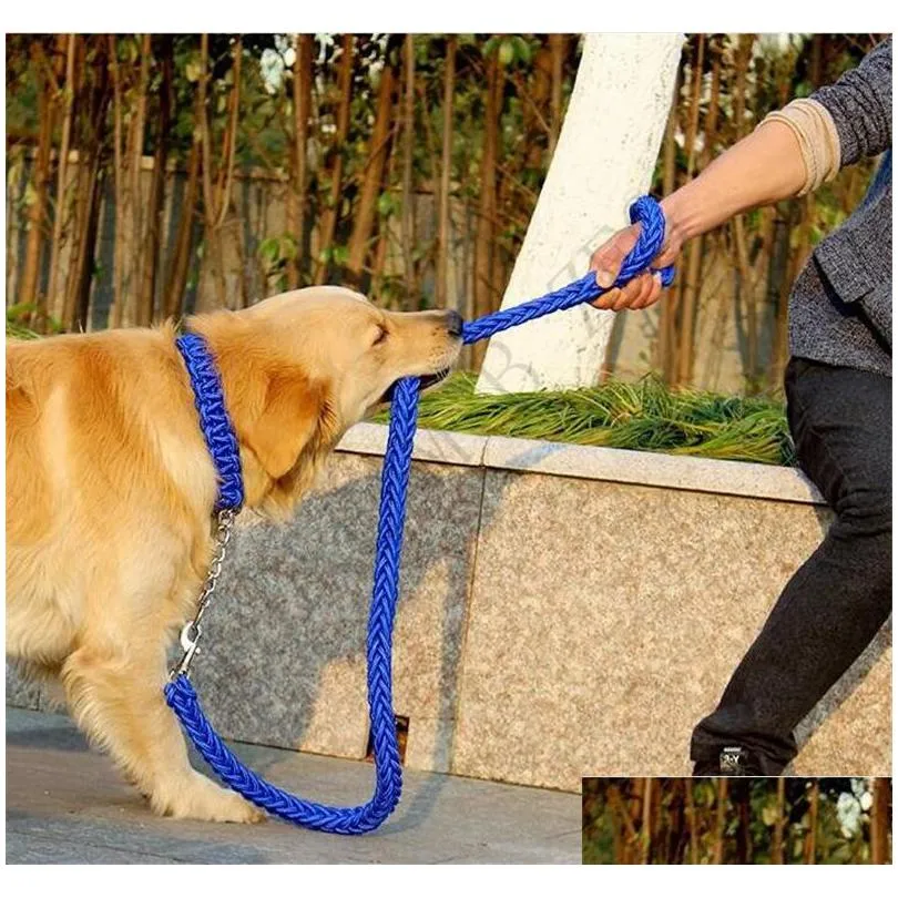 double strand pet rope large 14 colors dog leashes metal p chain buckle national color pet traction rope collar set for big dogs