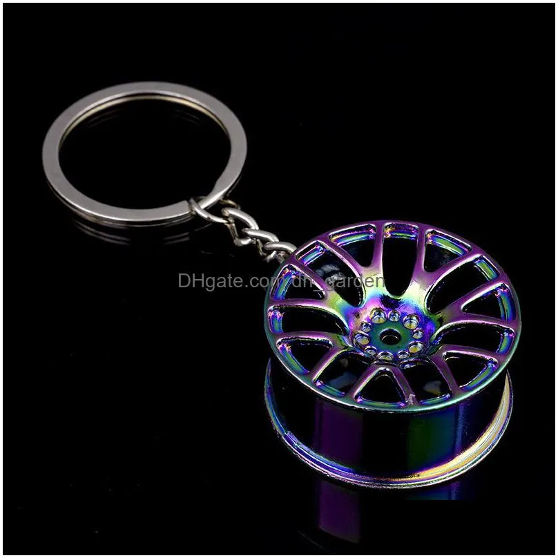 creative wheel keychain pendant car keychains metal key ring key chain fashion accessories