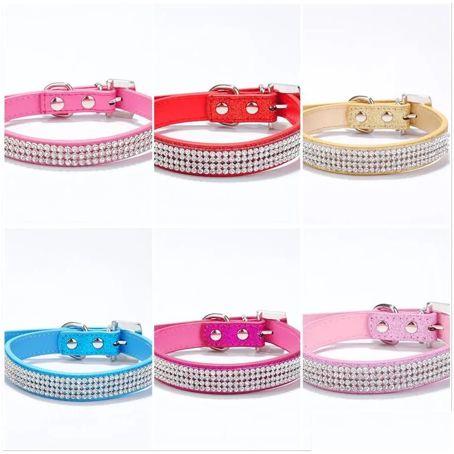 pure dog collars rhinestone diamante trendy pets collars fashion pu leather jewelry pet collar puppy necklace ps1585