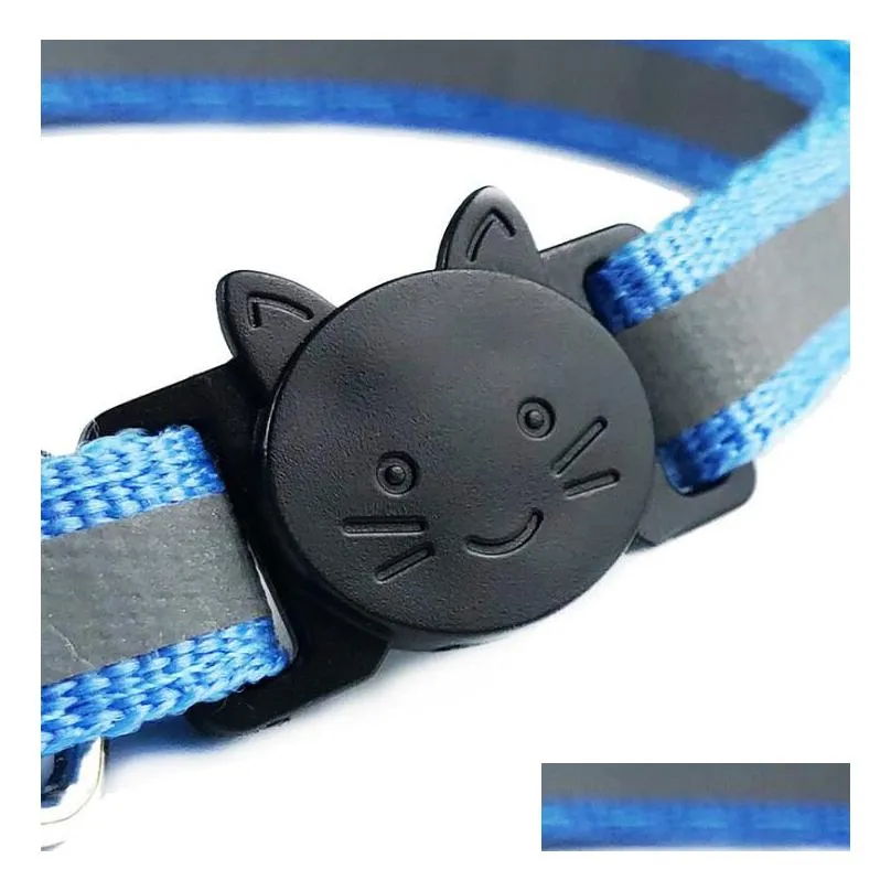 pet collar with bell for cat dog necklace adjustable outdoor comfortable collars puppy solid pets supplies pets decoration