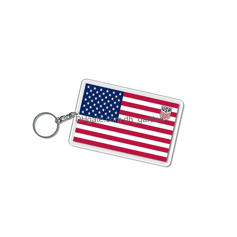 creative flag keychains football acrylic keychain pendant souvenir gift keyring key chain