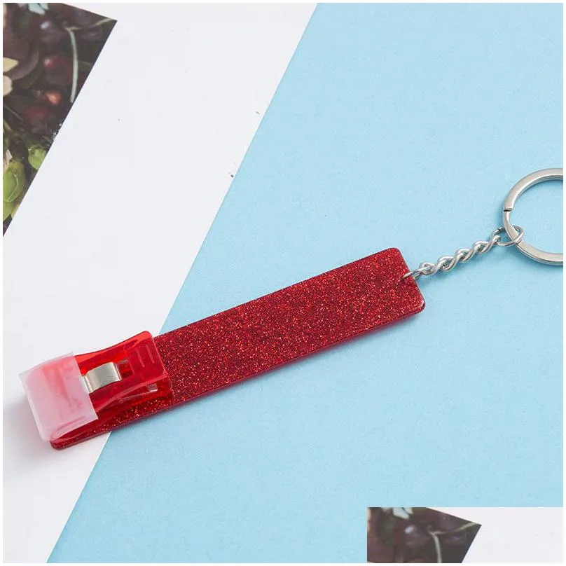 acrylic card puller keychain pendant portable contactless grabber card keychains keyring