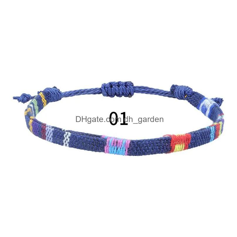 rainbow bohemian bracelet cotton hemp woven bracelets friendship bracelet fashion accessories gift