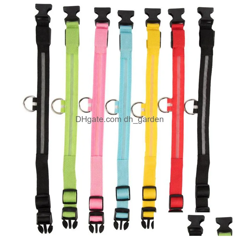 s/m/l luminous pet collars night safety flashing glow dog leash led fluorescent collar pet supplies