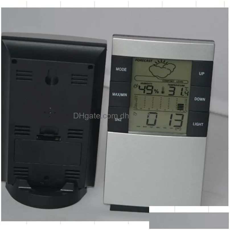 electronic indoor hygrometer lcd home thermometer temperature instruments alarm clock weather station