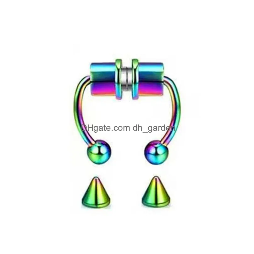 stainless steel nose ring party favor fake piercing magnetic nose rings men and qomen fashion jewelry