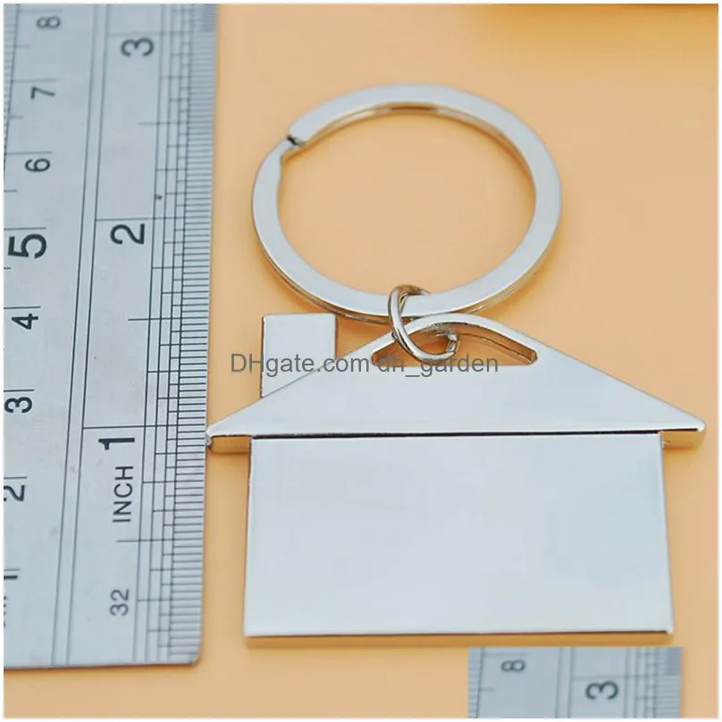 diy house keychains metal pendant keychain real estate promotion gift key chain keyring
