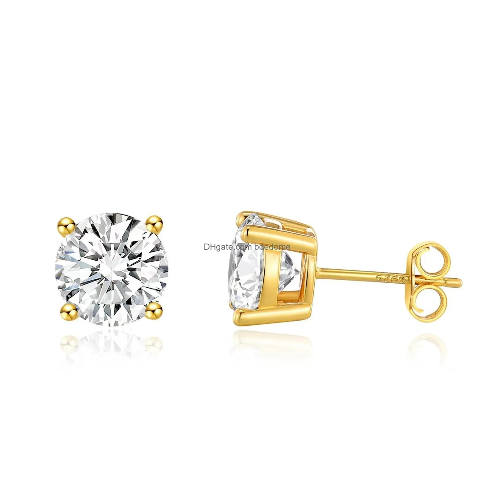 charm diamond 925 silver plated platinumplated 18k gold stud earring bulk order custom earrings with jewelry gift box 221119