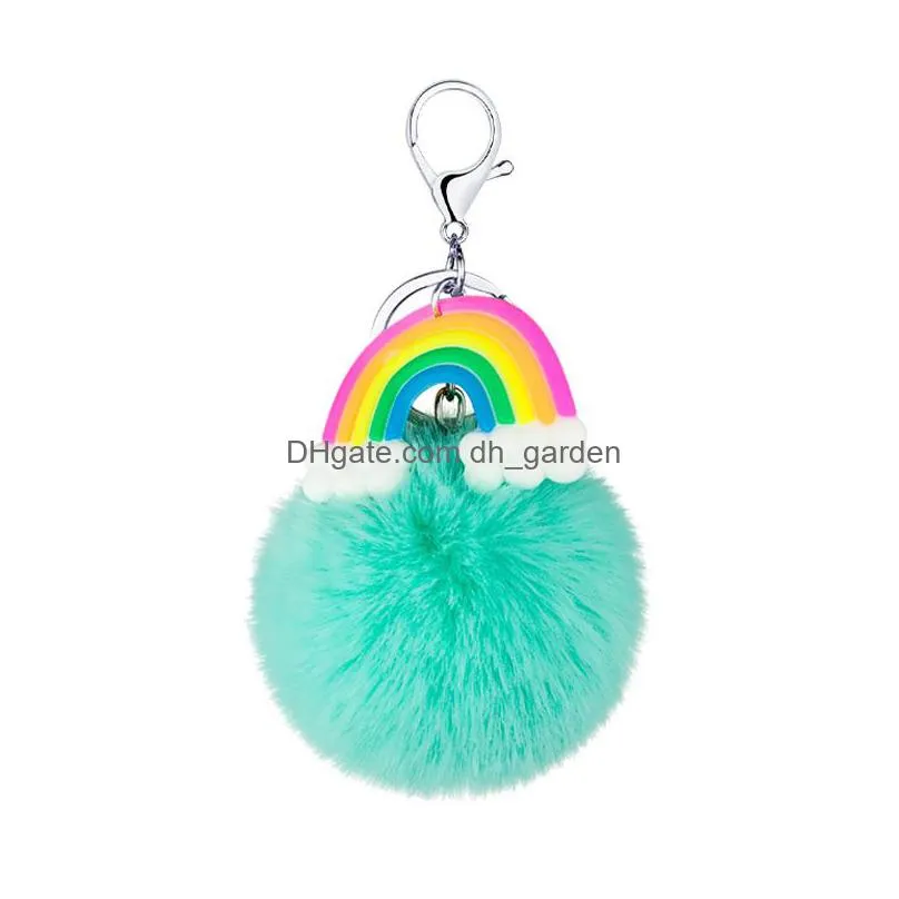 plush keychains pvc cloud rainbow keychain women`s bag decoration pendant fashion accessories key ring