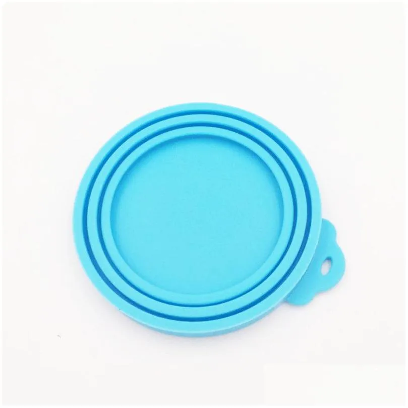 6 colors silicone pet food sealed cans lids sealed food can cover storage lids universal size fit 3 standard size food can lid