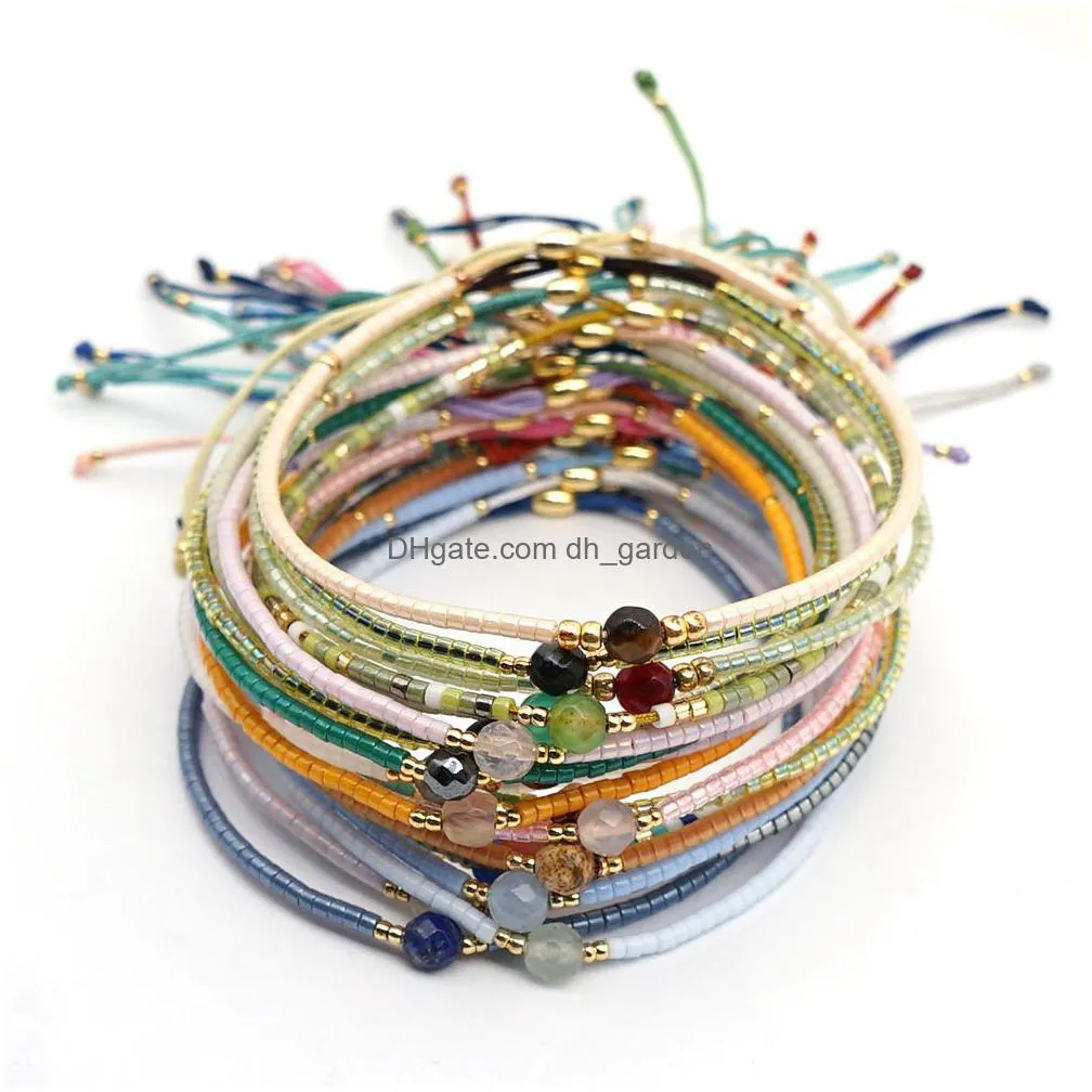 rice bead hand woven bracelets bohemian color beaded bracelet friendship fashion jewelry