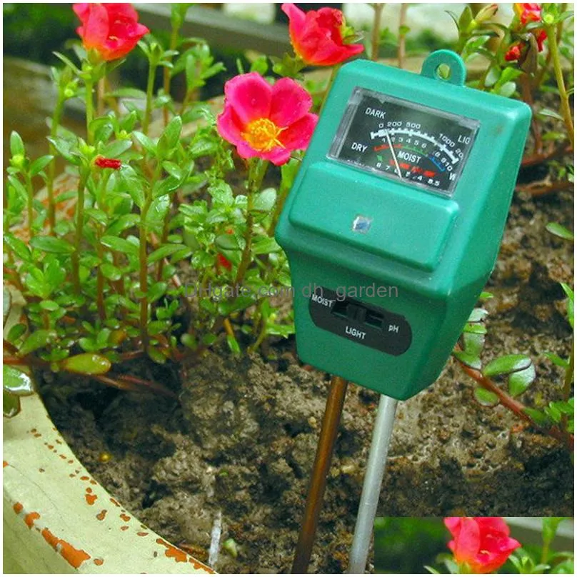 3 in 1 soil moisture meter thermometer garden supplies ph tester soil detector water humidity light test sensor for plant flower