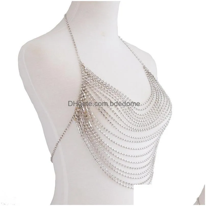 other fashion women shiny body jewelry necklace bra body jewelry sexy bikini accessories necklace jewelry 221008