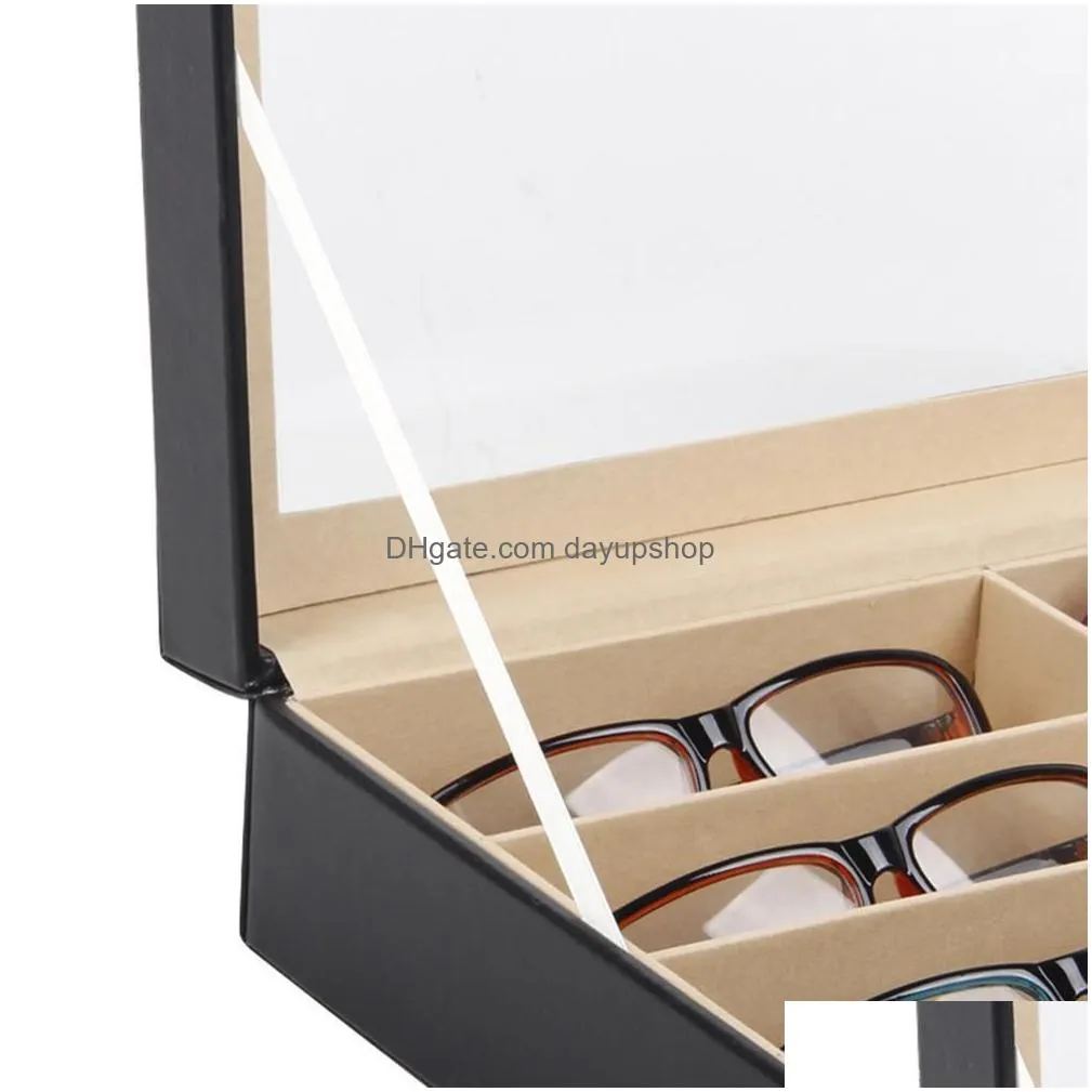jewelry boxes 50% s 8grid eye glasses case eyewear sunglasses display storage box holder organizer 230808