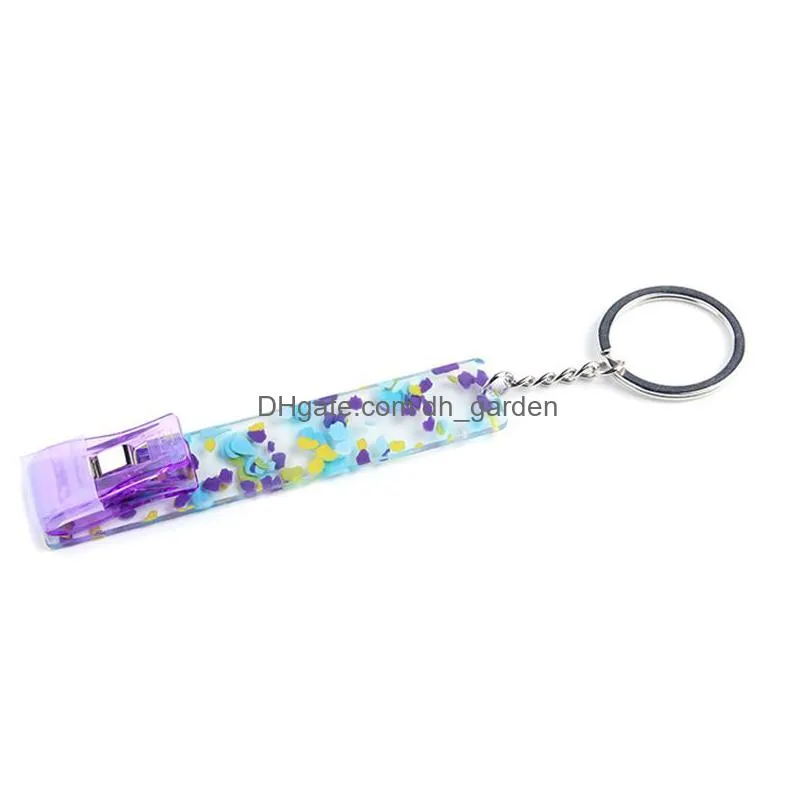 acrylic card puller keychain pendant portable contactless grabber card keychains bag decorative keyring