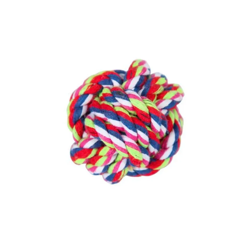 colorful pet cotton chew knot rope ball 5cm 7cm 8cm pet dog toys interactive durable ball shaped pet dog cotton braided toy