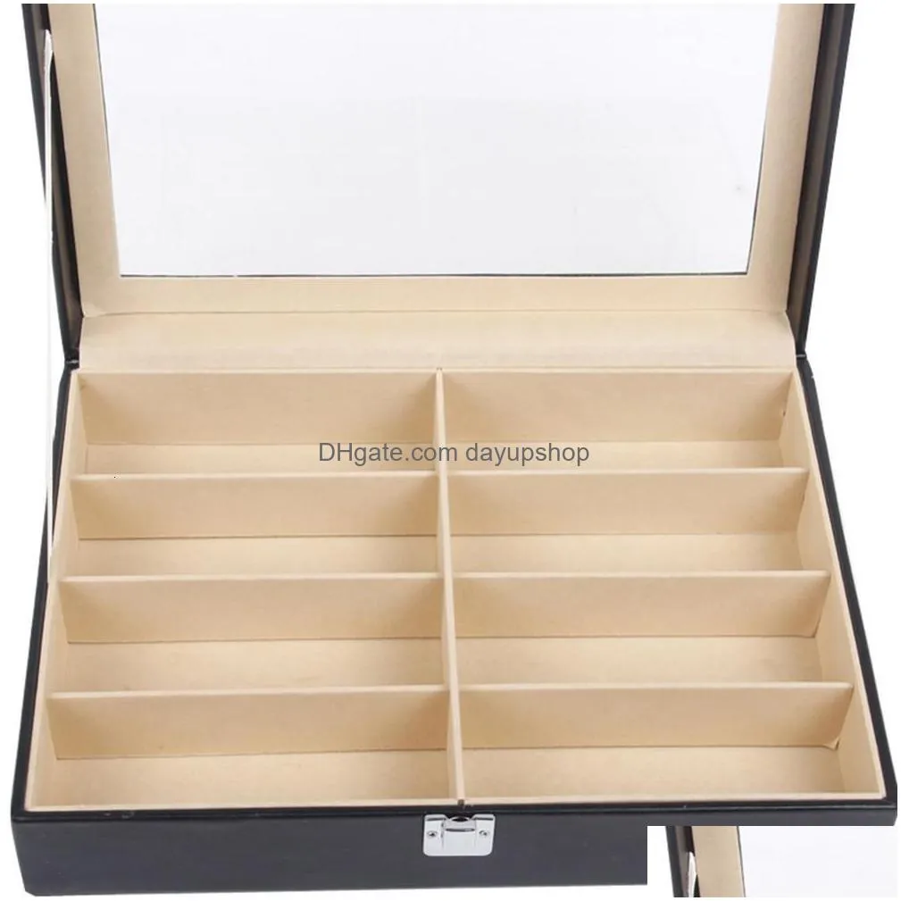 jewelry boxes 50% s 8grid eye glasses case eyewear sunglasses display storage box holder organizer 230808