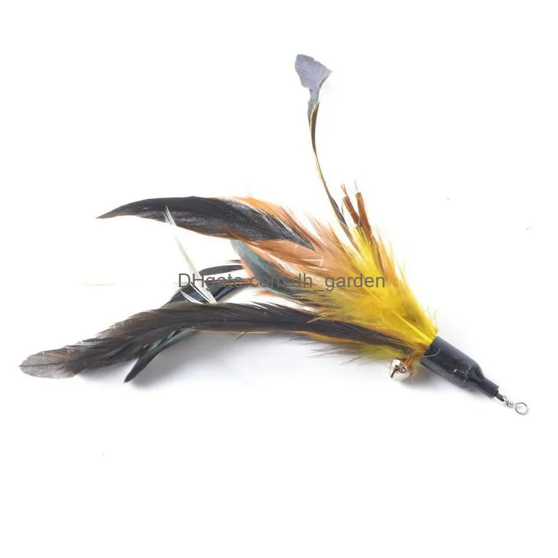 color feather cats toy plastic pendant creative funny cat stick replacement head pet products