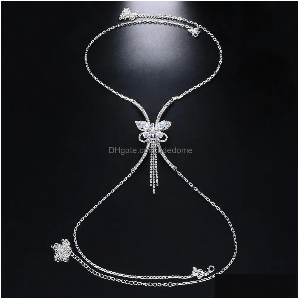 other zircon butterfly chest bracket bras chain body jewelry for women sexy body chain bra harness lingerie necklace gift 221008