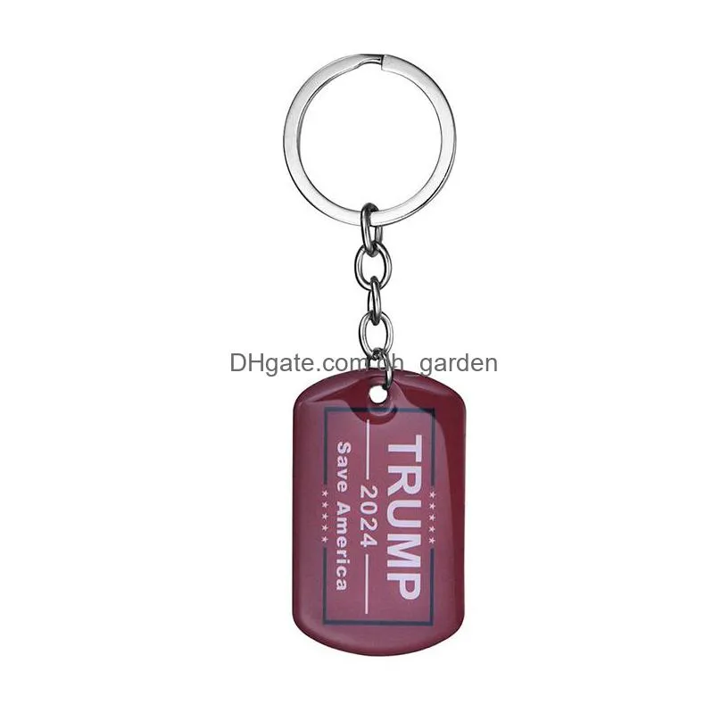 2024 election keychain pendant trump stainless steel keychains luggage decoration key ring creative gift
