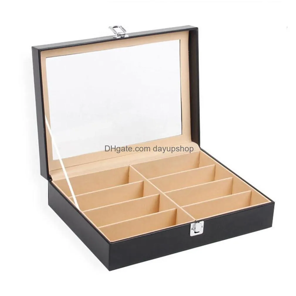 jewelry boxes 50% s 8grid eye glasses case eyewear sunglasses display storage box holder organizer 230808