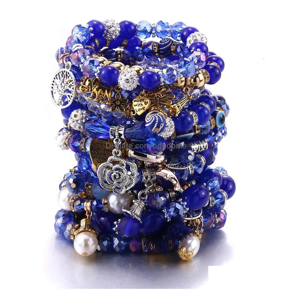 bangle 10pcslot mixed bracelet fashion trend women small surprise gift jewelry multicolor friendship charm 230215