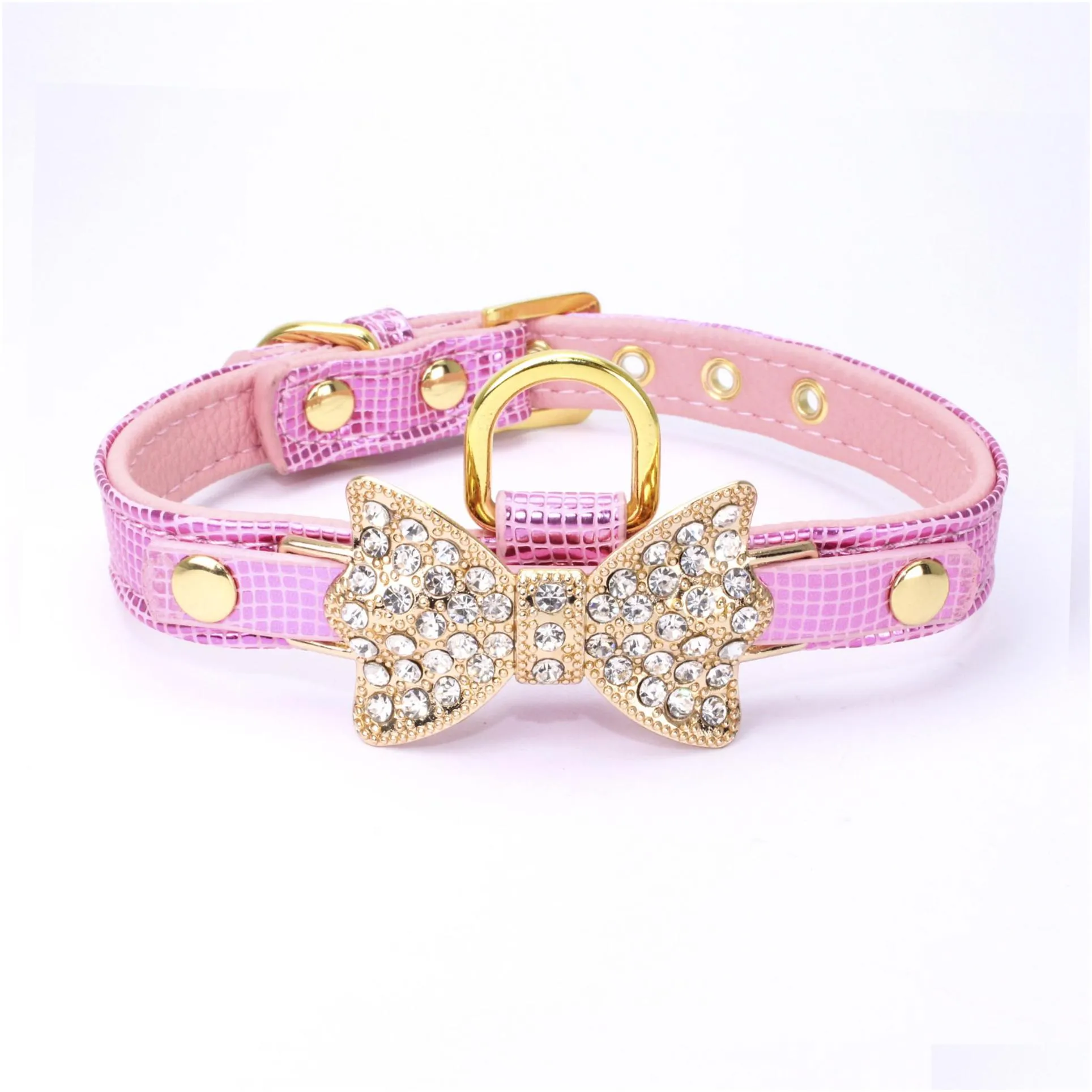 cute designer dog leather trendy pet collars plus matching collar leash harness set comb puppy harness ps1713*11