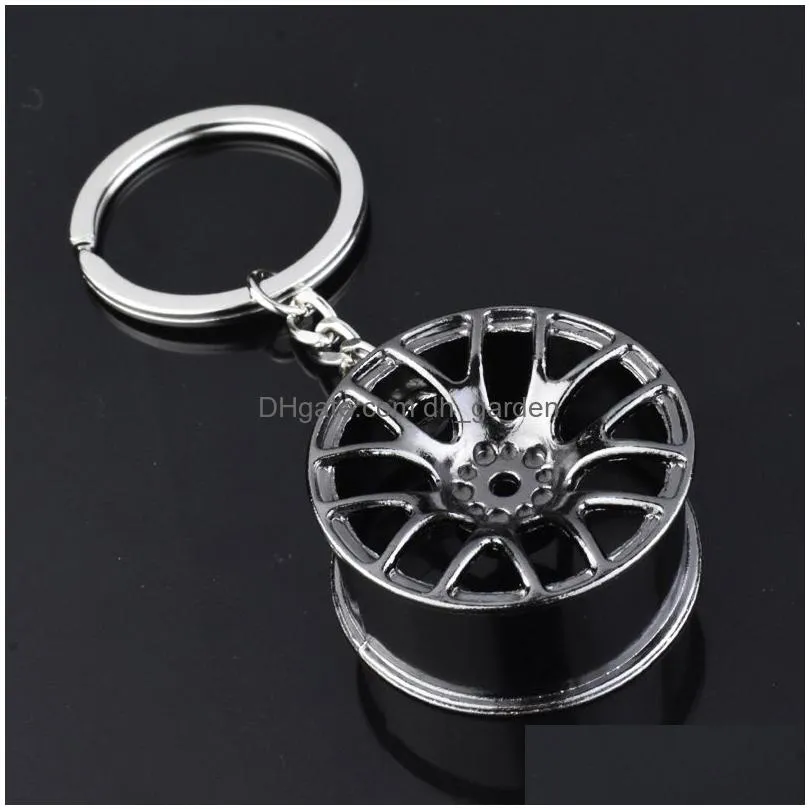 creative wheel keychain pendant car keychains metal key ring key chain fashion accessories