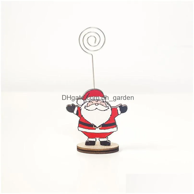 christmas label holder cartoon desktop decoration memo clip office party seat card holders