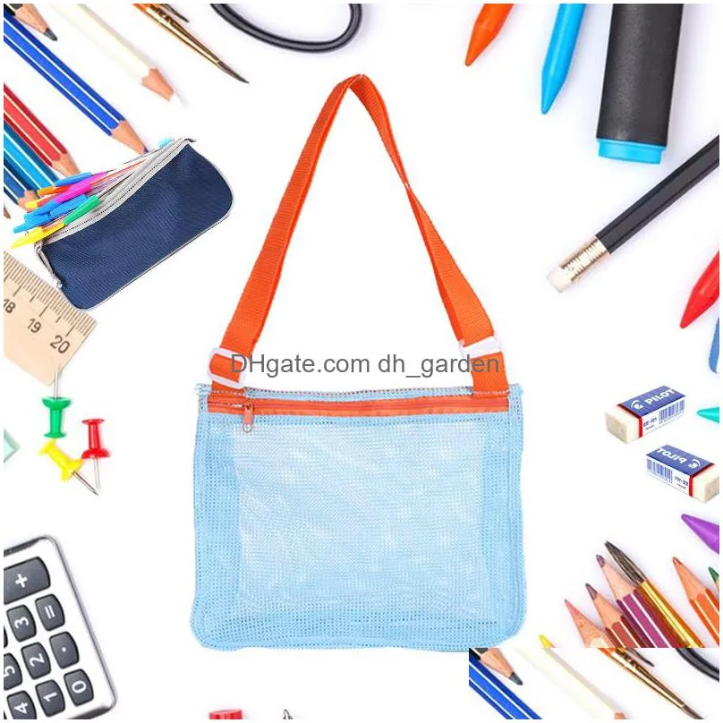 8 colors shell storage bags children`s beach bag seaside toy portable mesh bag