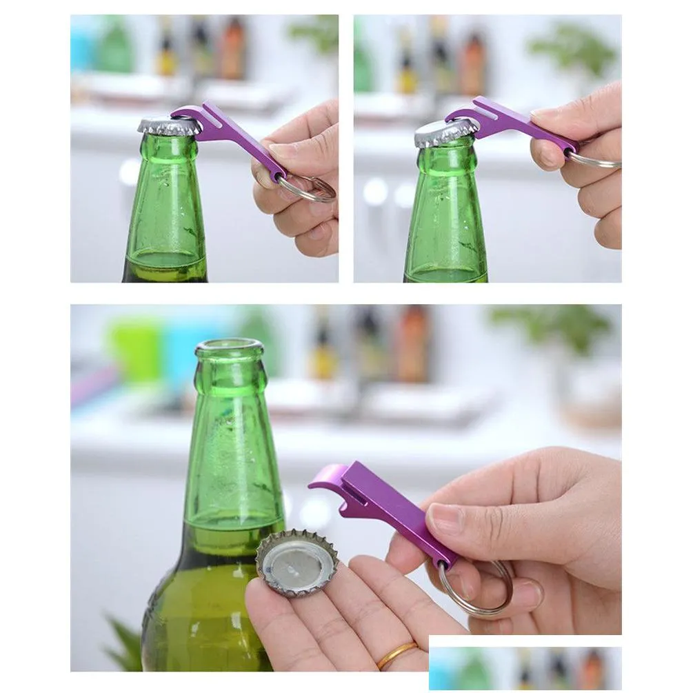 metal aluminum alloy keychain openers pocket key chain beer bottle opener claw bar small beverage keychain pendant ring