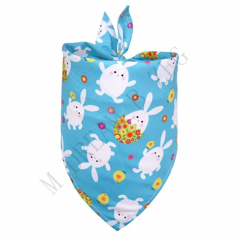 6 colors easter pet dog bandana scarf happy easter egg bunny printed triangle bibs pet scarf for medium to large dogs