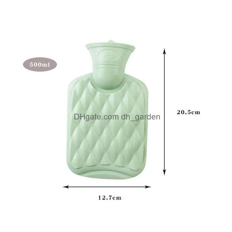 500ml pvc thickened hot water bottles party favor outdoor portable winter warm water injection bottle