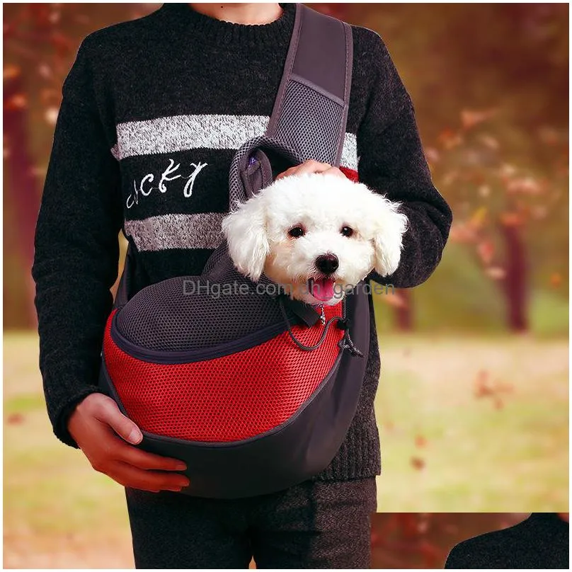 crossbody pet backpack dogs carrier mesh breathable travel bags portable cat and dog shoulder bag 6 colors