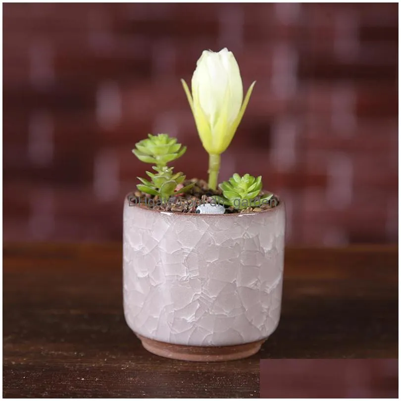 ice cracked mini ceramic flower pot colorful cute flowerpot for desktop decoration meaty potted plants planters