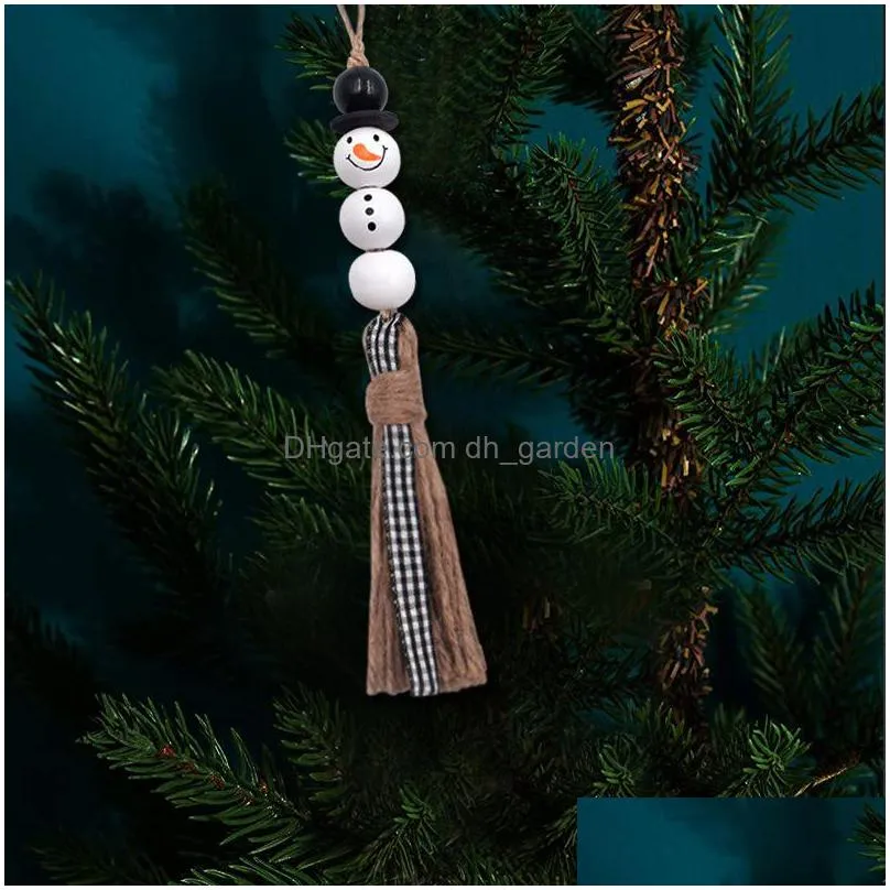 christmas beaded pendant 20mm white snowman home decoration tassel pendants cartoon ornament