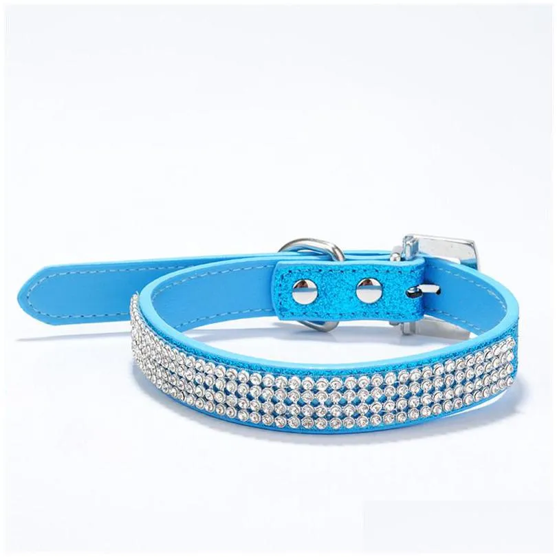 pure dog collars rhinestone diamante trendy pets collars fashion pu leather jewelry pet collar puppy necklace ps1585