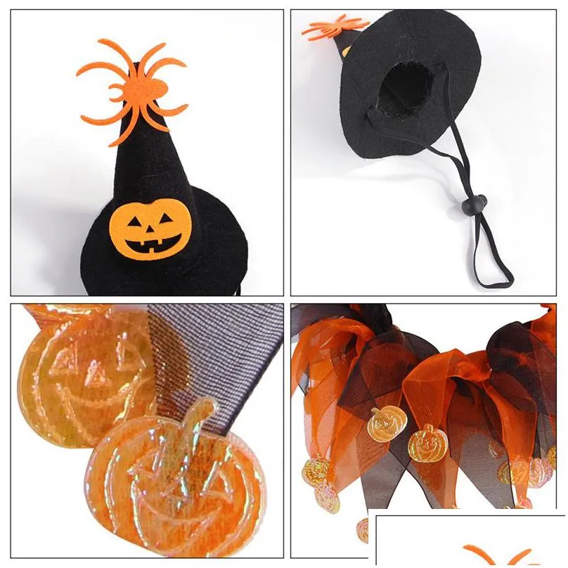 dog apparel halloween clothes cat funny pet clothing role playing suit pet witch hat pumpkin collar halloween party ps2131