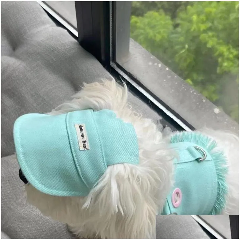 outdoor pet dog clothing classic pattern fashion adjustable pet harnesses coat cute teddy hoodies suit small collar accessor ps2160